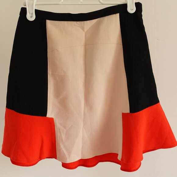 ZARA Mini Flare Color Block Skirt in Red, Pink, and Black SZ XS - Picture 3 of 9